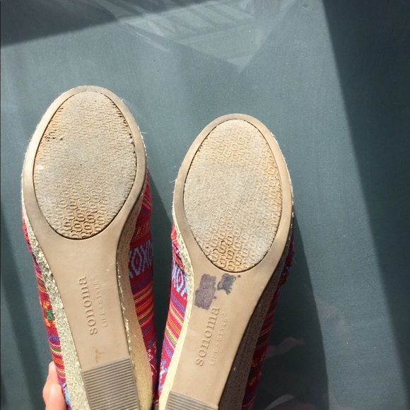 Sonoma women's high heel wedge boho 8.5 - Picture 7 of 10